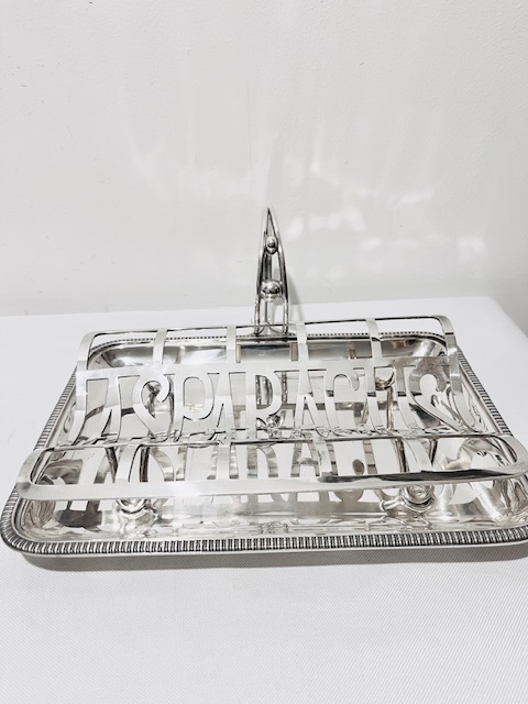 Antique Mappin & Webb Silver Plated Asparagus Serving Tray