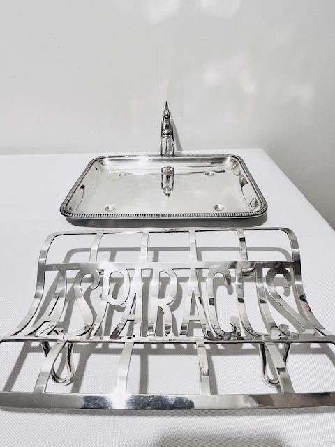 Antique Mappin & Webb Silver Plated Asparagus Serving Tray