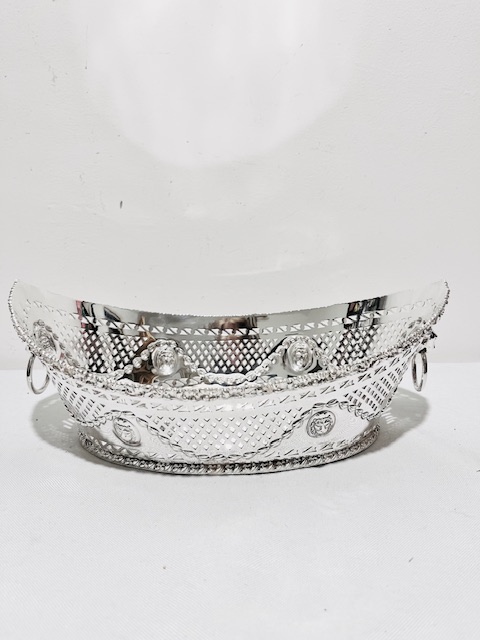 Antique Oval Silver Plated Bread Roll Dish (c.1880)