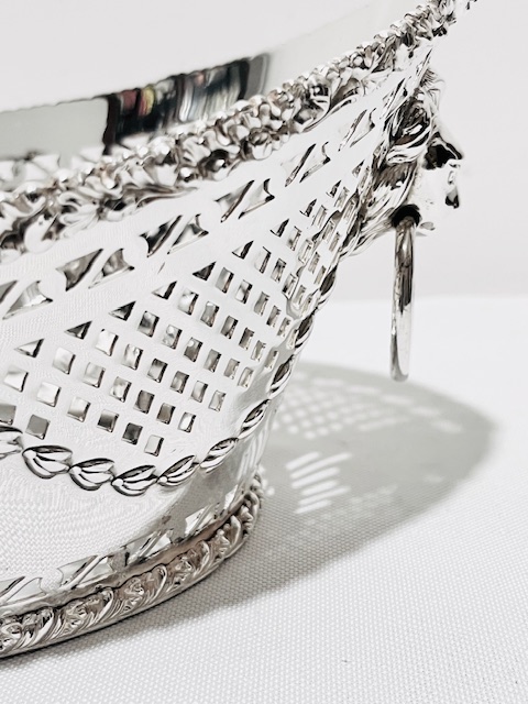 Antique Oval Silver Plated Bread Roll Dish