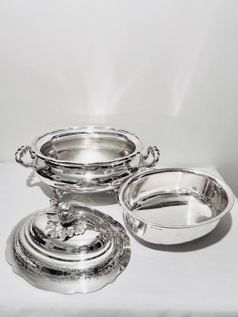 Handsome Antique Silver Plated Soup Tureen with Original Liner