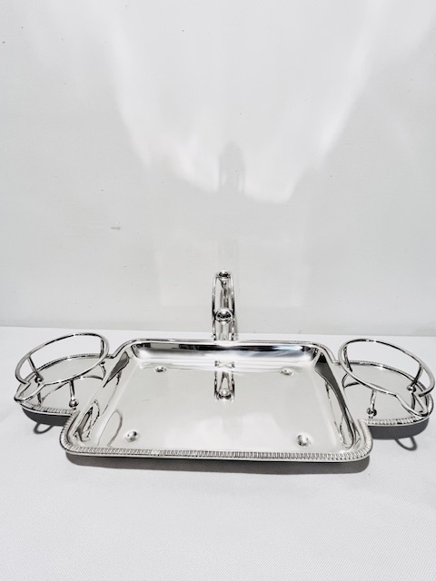 Large Antique Silver Plated Asparagus Serving Set