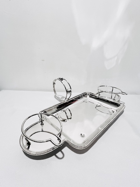 Large Antique Silver Plated Asparagus Serving Set