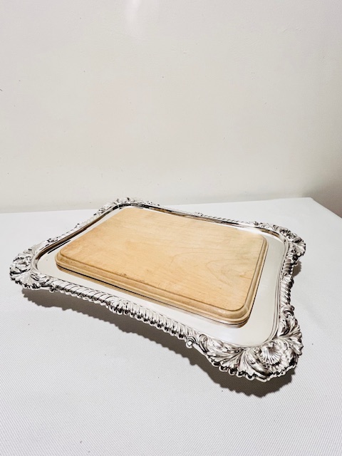 Smart Antique Silver Plated Rectangular Bread or Cheese Board