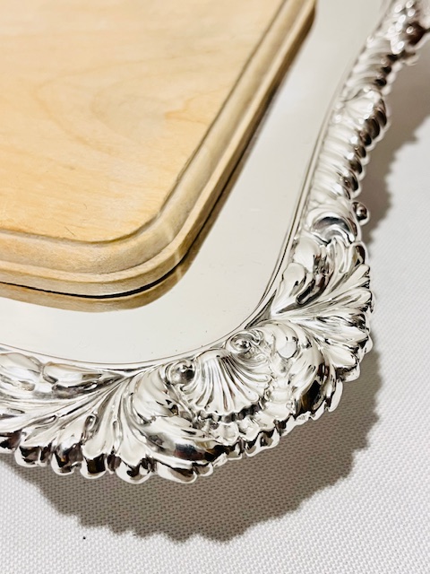 Smart Antique Silver Plated Rectangular Bread or Cheese Board