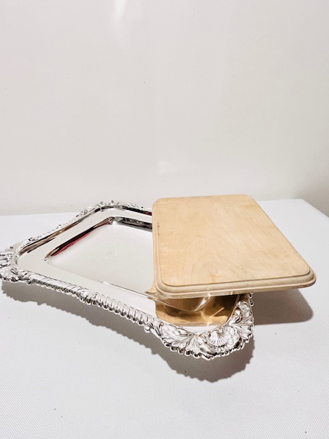 Smart Antique Silver Plated Rectangular Bread or Cheese Board