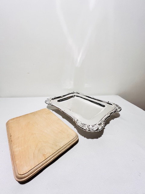 Smart Antique Silver Plated Rectangular Bread or Cheese Board
