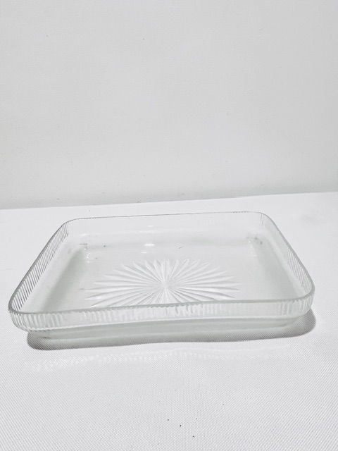 Unusual Antique Silver Plated and Frosted Glass Serving Dish