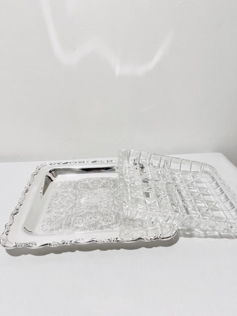 Vintage Silver Plated and Glass Hors d’oeuvre Dish