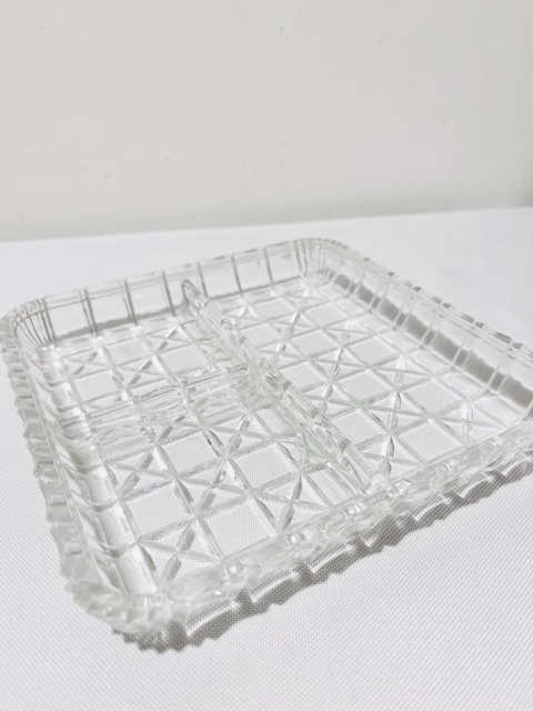 Vintage Silver Plated and Glass Hors d’oeuvre Dish