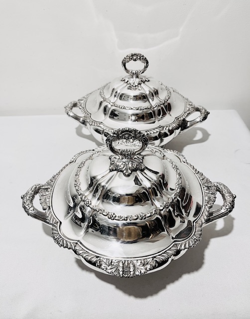 Pair of Victorian Antique Silver Plated Tureens by Tiffany & Co