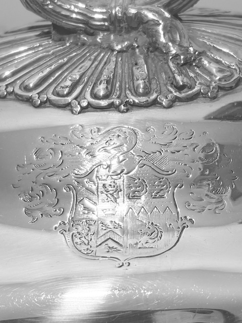 Antique Old Sheffield Plate Entree Dish with Scrolled Handles