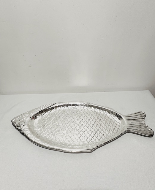 Antique Silver Plated Tray in the Form of a Fish