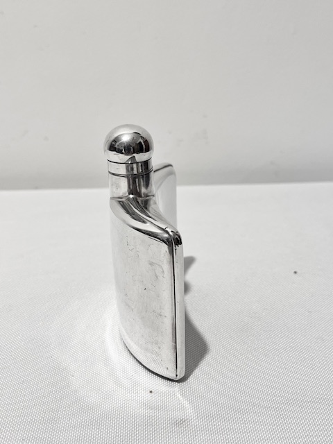 Antique Small Silver Plated Curved Hip Flask