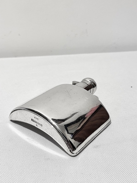 Antique Small Silver Plated Curved Hip Flask