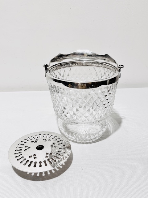 Handsome Antique Silver Plated and Glass Ice Pail Handsome Antique Silver Plated and Glass Ice Pail