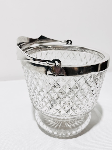 Handsome Antique Silver Plated and Glass Ice Pail Handsome Antique Silver Plated and Glass Ice Pail