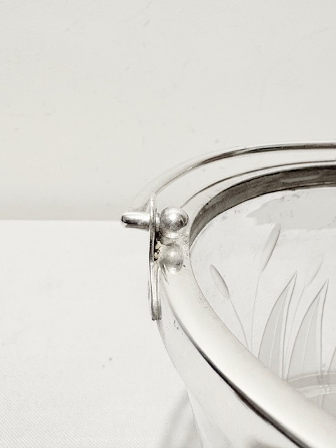 Antique Silver Plated and Glass Ice Pail or Bucket