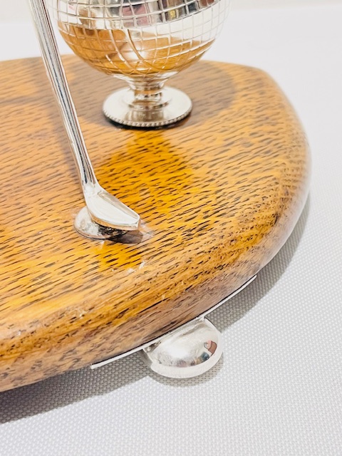 Antique Silver Plated and Oak Novelty Ink Stand