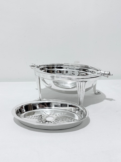Antique Silver Plated Oval Butter Dish with Rollover Lid
