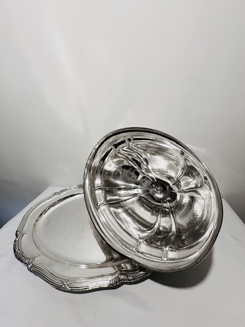 Old Sheffield Plate Meat Dome Cover with Original Meat Flat Base