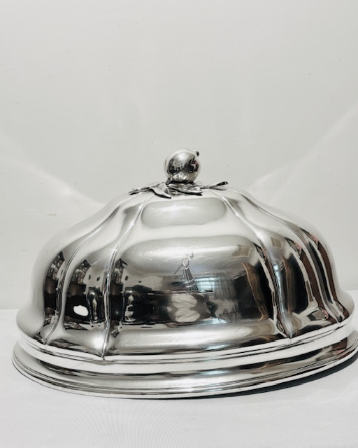Old Sheffield Plate Meat Dome Cover with Original Meat Flat Base