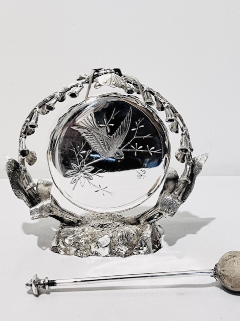 Small Antique Silver Plated Table Gong