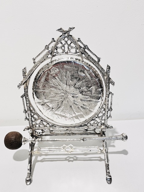 Victorian Antique Silver Plated Table Dinner Gong (c.1890)