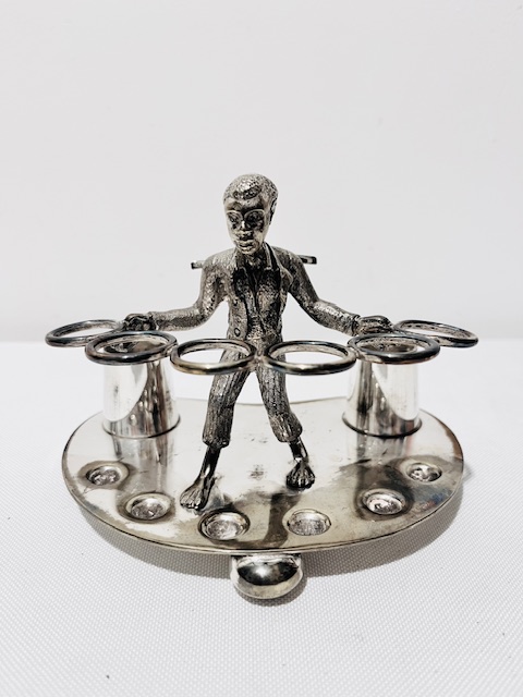 Antique Novelty Silver Plated Cigar Stand (c.1880)