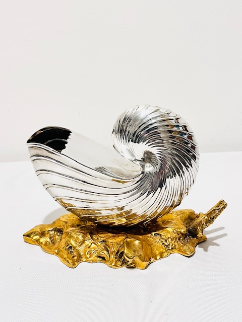 Antique Silver and Gold Plated Shell Shaped Spoon Warmer (c.1880)