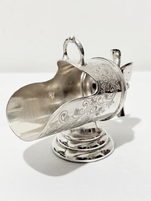 Miniature Antique Silver Plated Sugar Scuttle