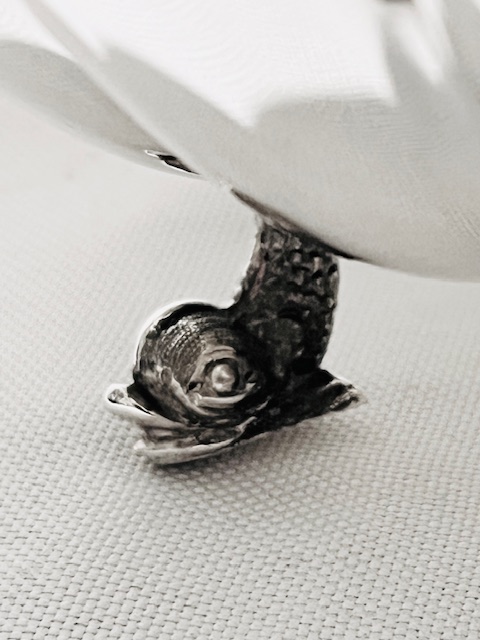 Antique Silver Plated Triple Shell Dish on Realistic Dolphin Feet