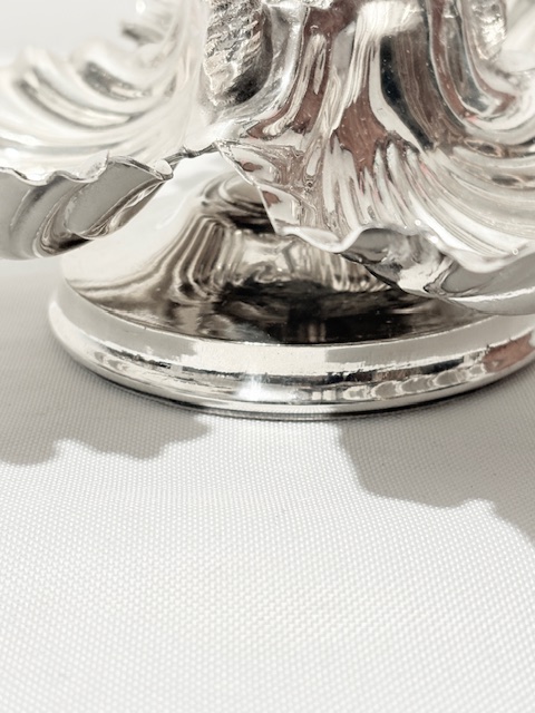Antique Silver Plated Rotating Triple Shell Dish