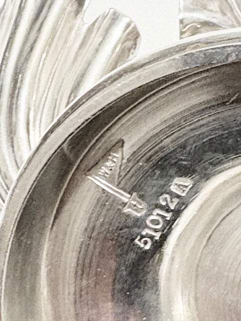 Antique Silver Plated Rotating Triple Shell Dish