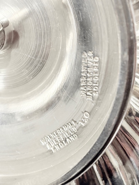 Antique Silver Plated Rotating Triple Shell Dish