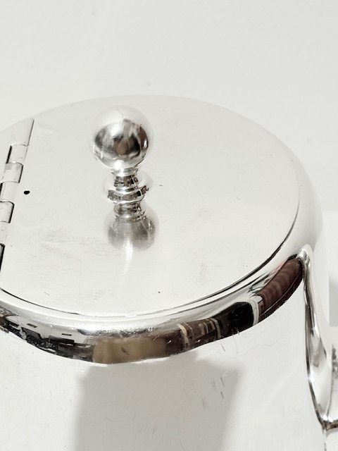 Antique Silver Plated Hotel Teapot with Flat Flush Hinge
