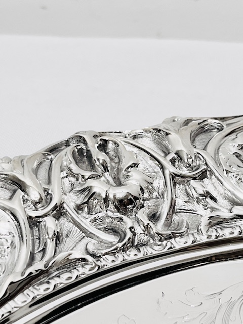 Antique Silver Plated Salver with Wide Cast Border