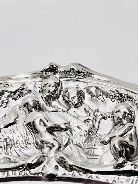 Antique Silver Plated Salver with Wide Cast Border