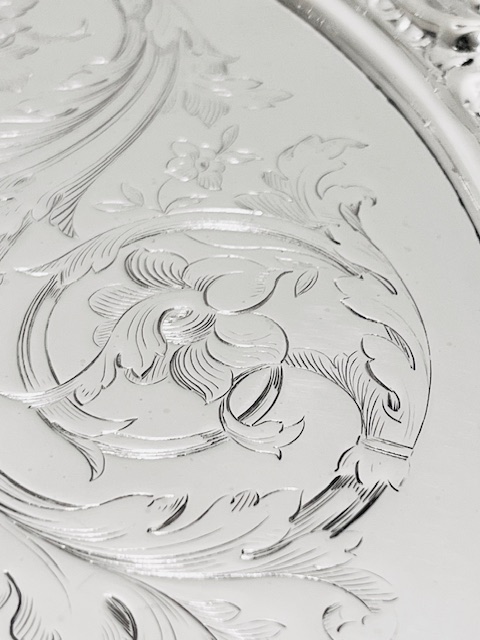 Antique Silver Plated Salver with Wide Cast Border