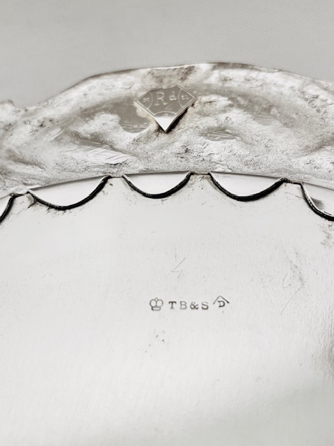 Antique Silver Plated Salver with Wide Cast Border