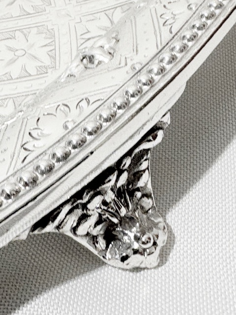 Large Antique Silver Plated Bead Mounted Salver