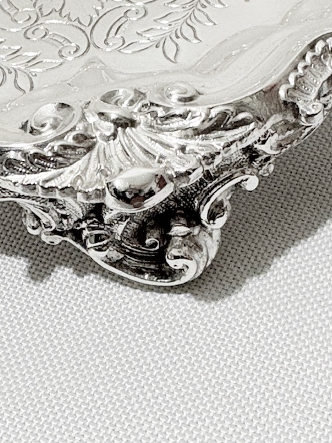 Round Antique Silver Plated Salver by Barker Ellis Round Antique Silver Plated Salver by Barker Ellis