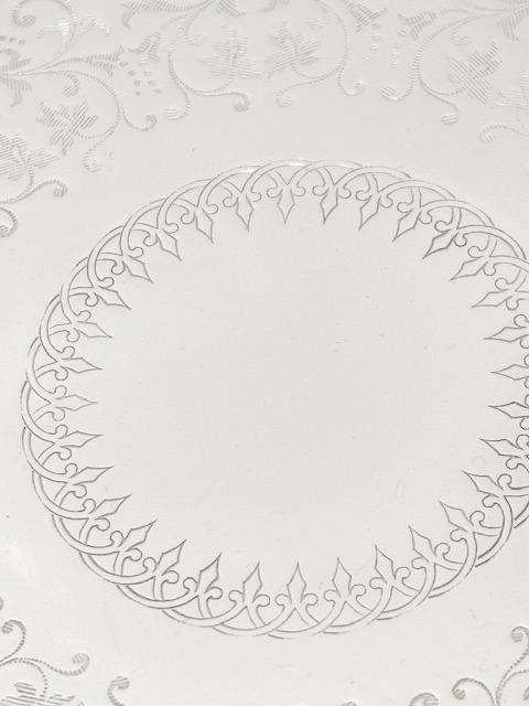 Small Antique Silver Plated Salver with Greek Key Design Small Antique Silver Plated Salver with Greek Key Design