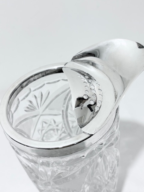 Antique Solid Silver Mounted Moulded and Cut Glass Cocktail Mixer