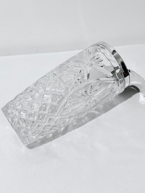 Antique Solid Silver Mounted Moulded and Cut Glass Cocktail Mixer