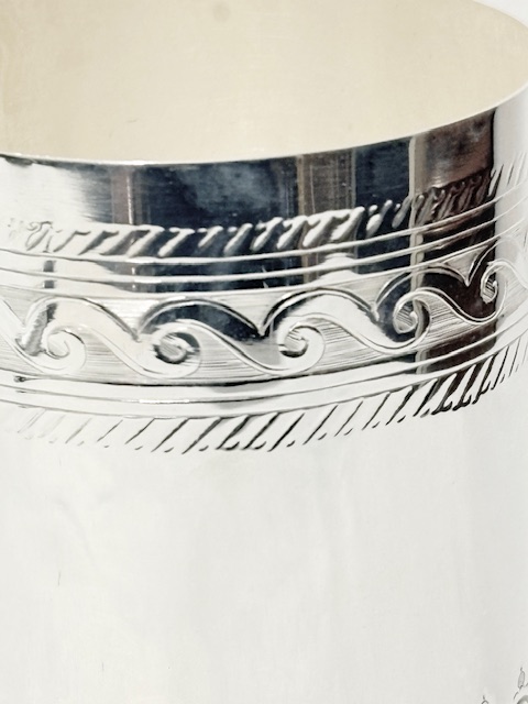 Antique Silver Plated One Pint Part Fluted Tankard