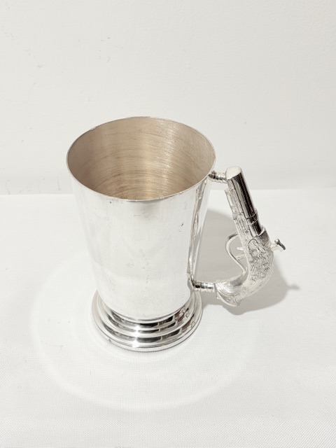 Unusual Vintage Silver Plated One Pint Tankard