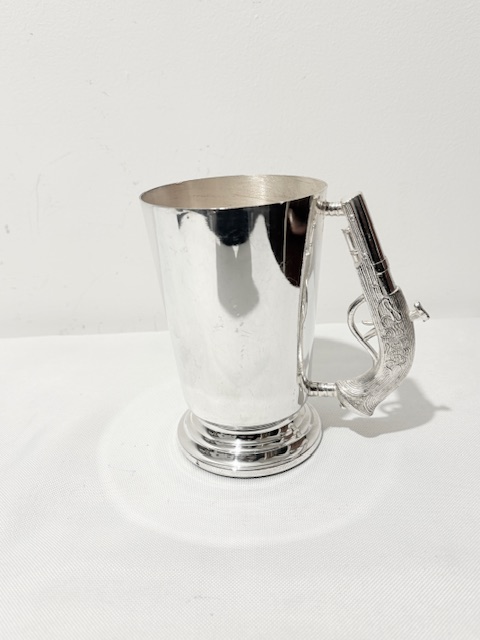 Unusual Vintage Silver Plated One Pint Tankard