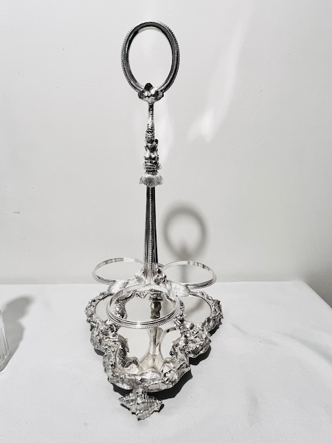Antique Mappin Brothers Silver Plated and Glass Decanter Stand or Tantalus