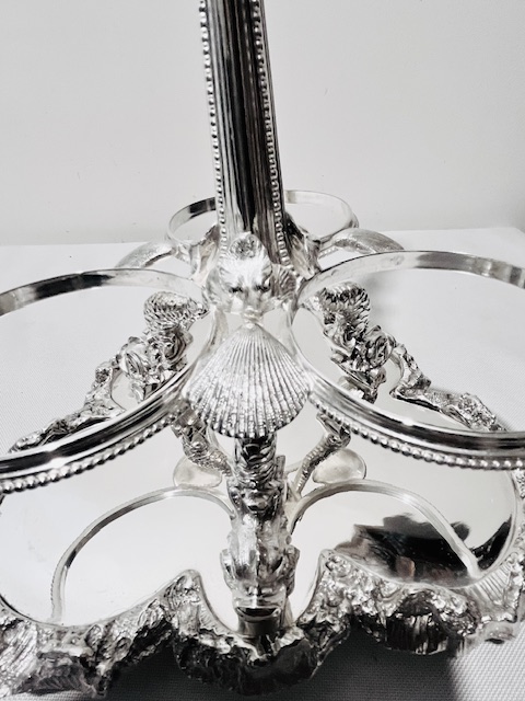 Antique Mappin Brothers Silver Plated and Glass Decanter Stand or Tantalus